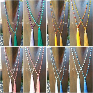 full agate beads ceramic necklace tassels best seller wholesale free shipping